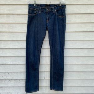 Nudie Jeans Tight Long John Blue Dirty Stretch Wash Slim Fit Denim